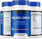 (5 Paquetes) Neuro Drive Cápsulas, Fórmula Avanzada, 300 Cápsulas para 5 Meses