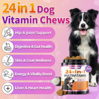 Carmelie Multivitamínico 24 en 1 para Perros - 200 Chewables con Glucosamina, Probióticos y Omega-3 - Sabor Pollo