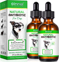 Antibióticos Naturales para Perros - Suplemento para Alergias y Picores con Vinagre de Manzana, Ajo, Pau D'Arco y Sello de Oro - Sabor a Bacon - 2 x 60ml