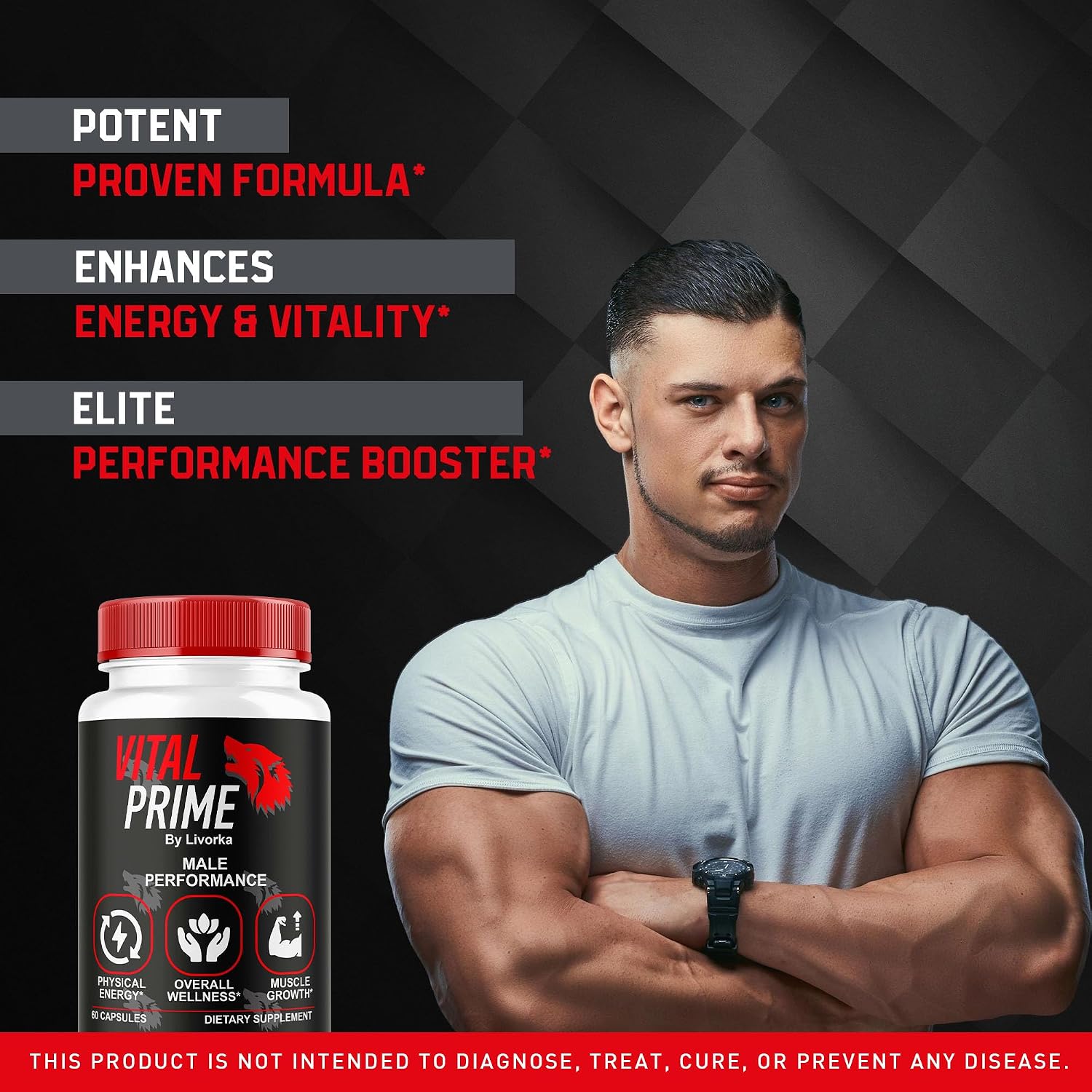 Vital Prime para Hombres, Fórmula Avanzada, Complemento Alimenticio en Cápsulas, Pack de 5 (5 Meses de Suministro)