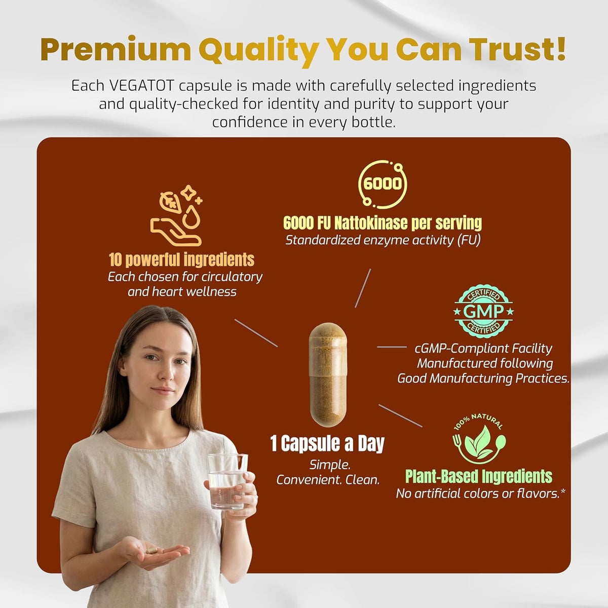 Vegatot Nattokinase Supplement, 10-in-1 – Coenzima Q10 (CoQ10): Implicada en la producción de energía celular; su – Image 6