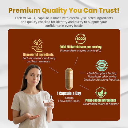 Vegatot Nattokinase Supplement, 10-in-1 – Coenzima Q10 (CoQ10): Implicada en la producción de energía celular; su – Image 6