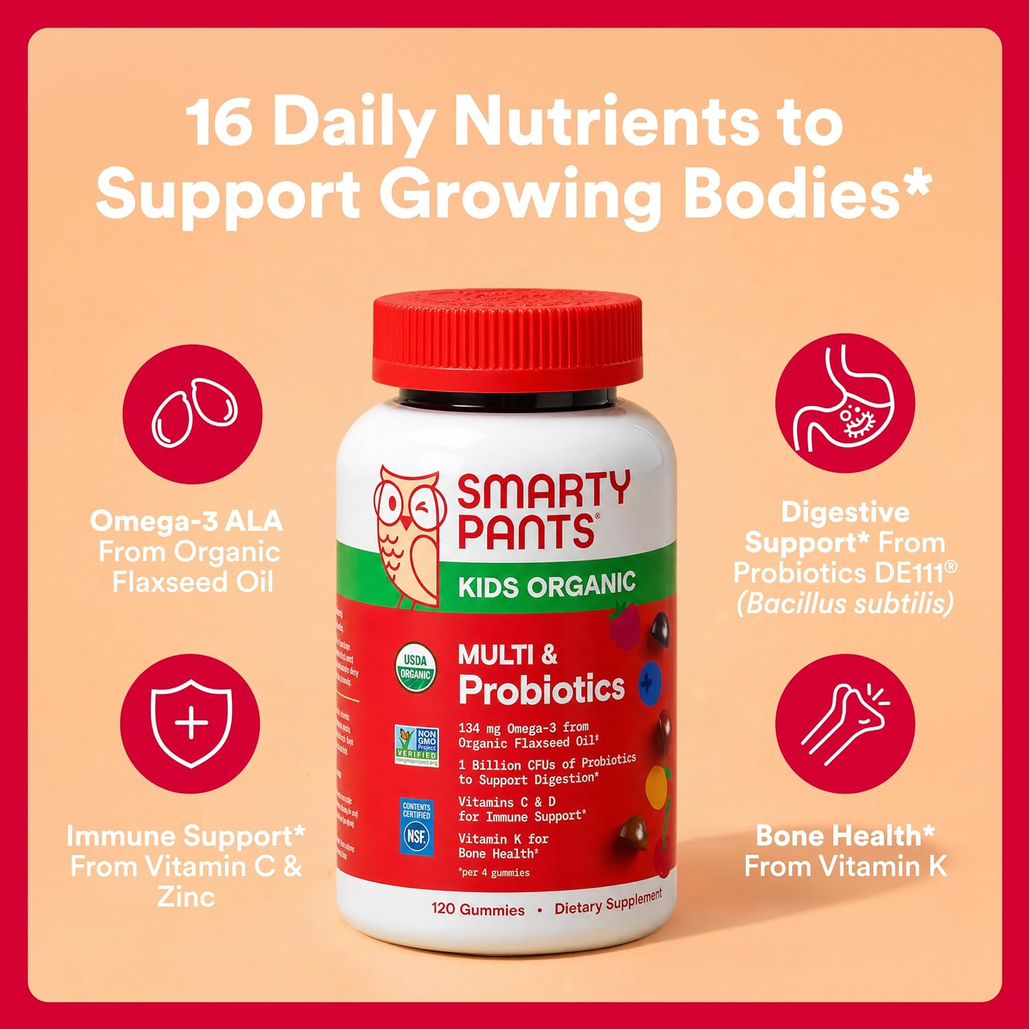 SmartyPants Gomitas Multivitamínicas Orgánicas para Niños - 120 gomitas