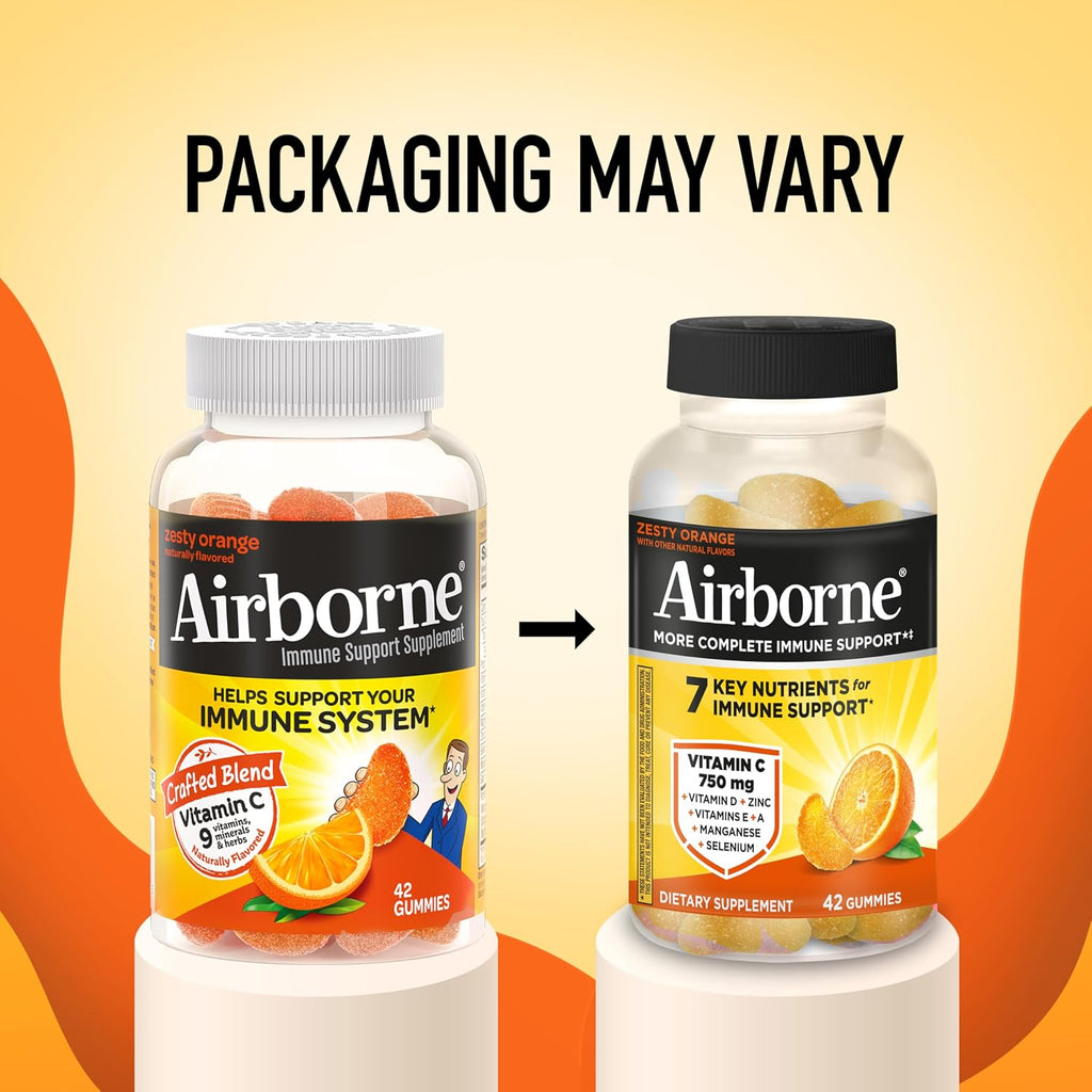 Airborne Immune Support Gummies, Orange Flavor, 42 Count