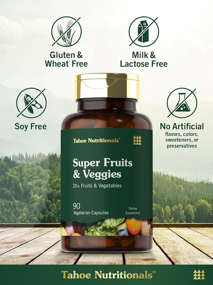 Tahoe Nutritionals Super Fruits and Veggies Cápsulas - 90 Cápsulas - Complemento Vegetariano, No Transgénico y Sin Gluten – Image 5