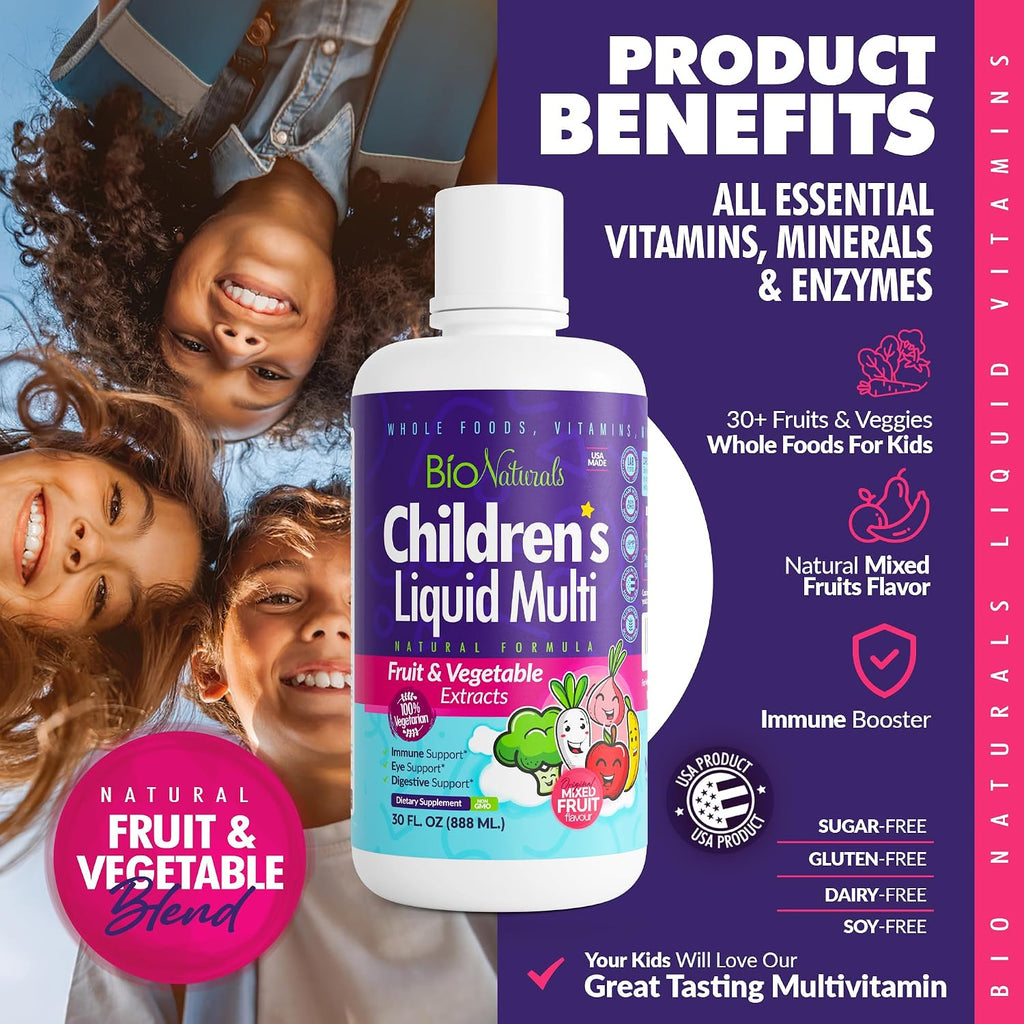 Multivitamínico Líquido Infantil con Vitaminas, Fibra y Extractos de Frutas y Verduras - 887 ml