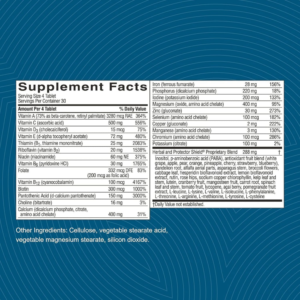 Nature's Sunshine Super Supplemental: Multivitamínico Completo con Minerales y Hierbas, 120 Comprimidos