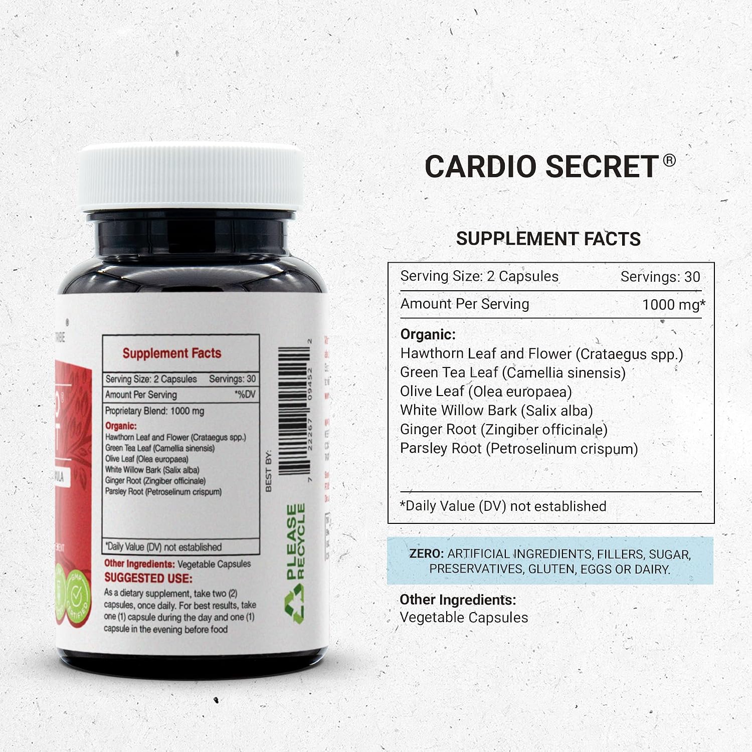 Secrets of the Tribe - Cardio Secret, Fórmula de Flujo Arterial, Mezcla de Hierbas (60 Cápsulas)