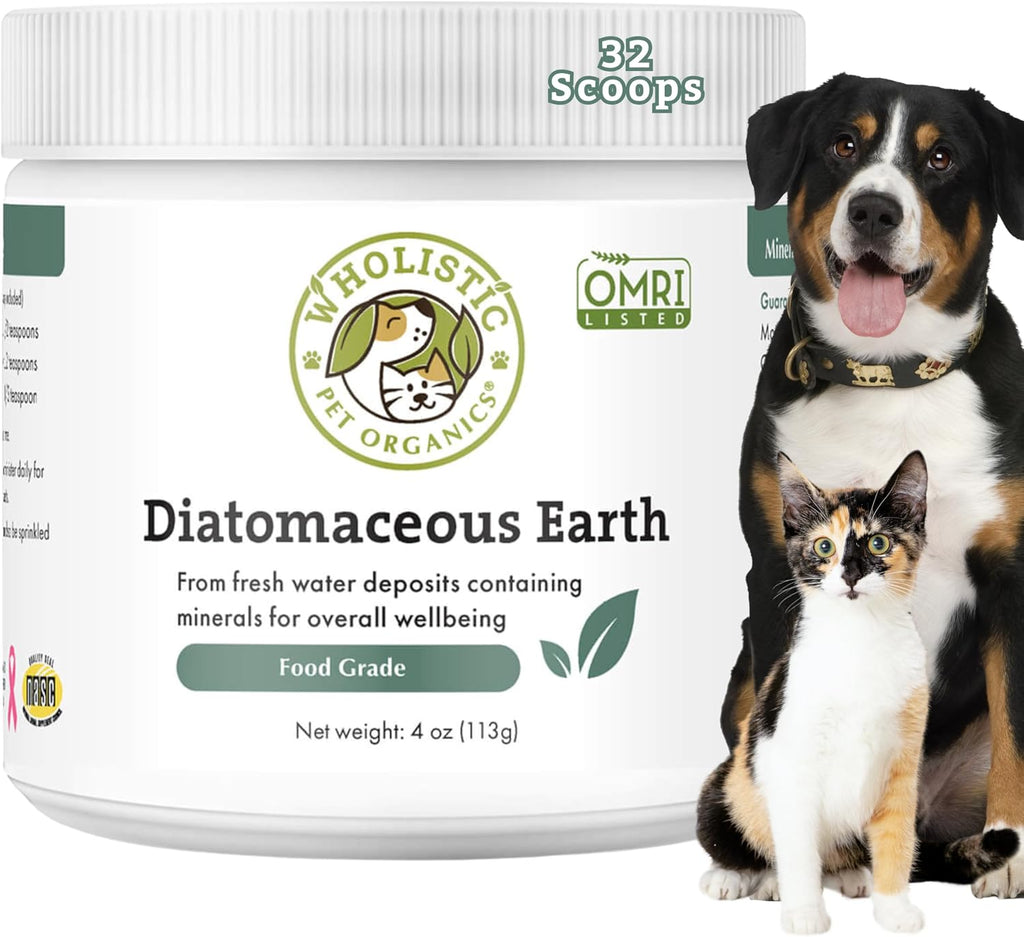 Wholistic Pet Organics Tierra de Diatomeas - Grado Alimenticio para Perros y Gatos - 113 g