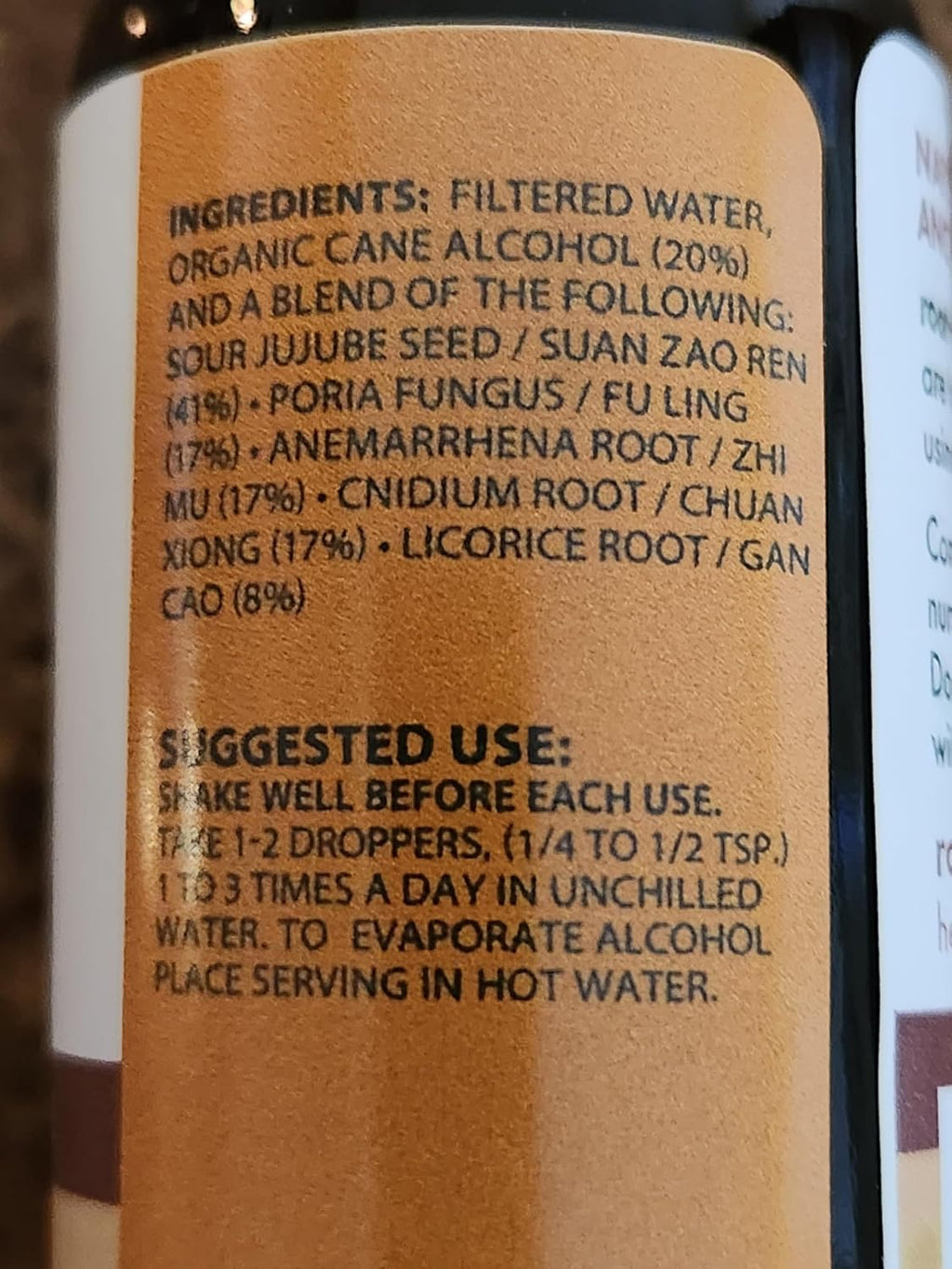 Tintura de Zizyphus (Suan Zao Tang) - Extracto Líquido Herbal Concentrado con Gotero - Complemento Natural de Hierbas TCM - 1 oz