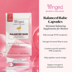 Winged Wellness Balanced Babe - Suplemento de equilibrio hormonal para mujeres con DIM y cardo mariano - 60 cápsulas