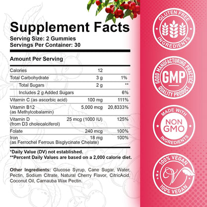 ReviNutra Gomitas de Vitamina B12 - 5000 mcg – El metabolismo energético normal. – Image 2
