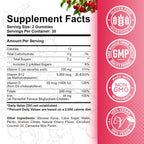 Vitamin B12 Gummies 5000 mcg Metilcobalamina con Hierro, Vitamina C, D3 y Ácido Fólico - 120 Gomitas (2 Pack)