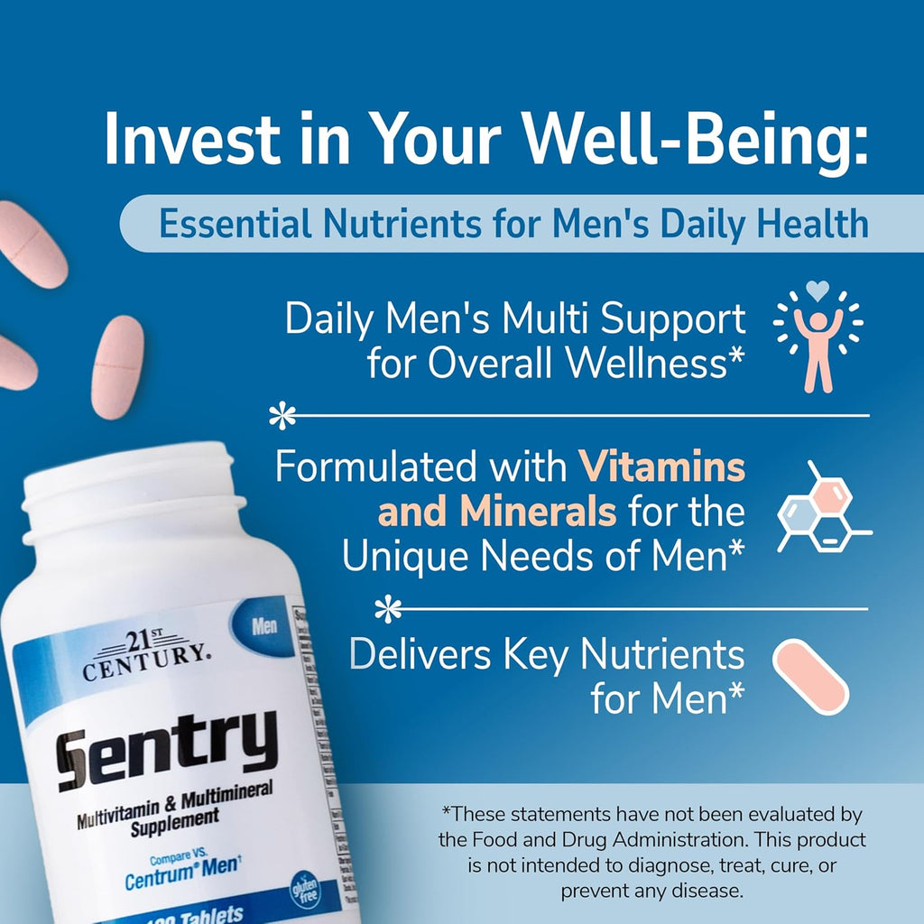 21st Century Sentry Men Multivitamin, 120 Comprimidos