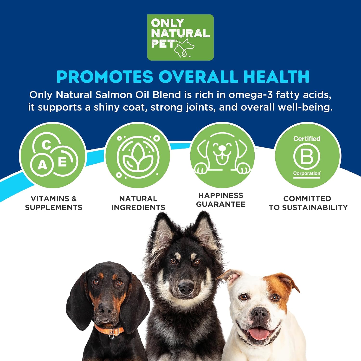 Only Natural Pet Aceite de Salmón Salvaje de Alaska para Perros y Gatos - Omega 3 y 6 - EPA y DHA - 591 ml (Pack de 2)