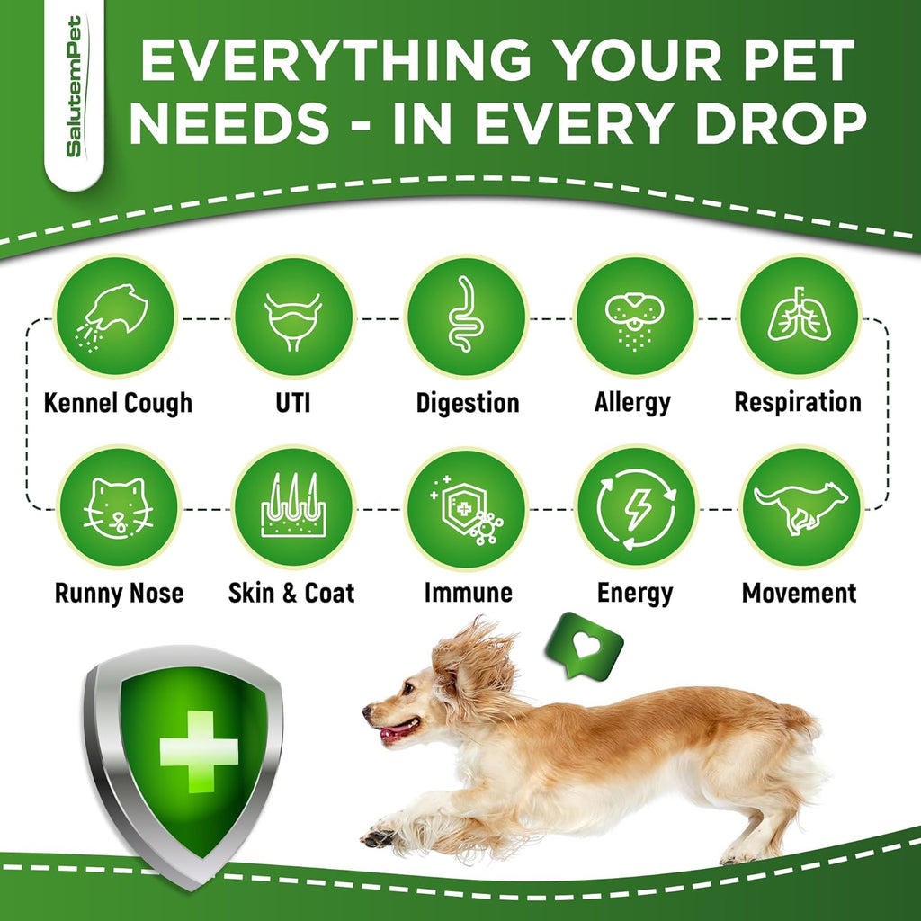 Complemento Herbal Natural de Aceite de Orégano para Perros y Gatos - Apoyo para Alergias, Infecciones Urinarias y Sistema Inmunológico | 2 oz