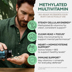 Wild Methylated Multivitamin for Women & Men | Multivitamínico Diario Metilado Sin Hierro | 60 Cápsulas