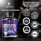 Multivitamínico para Hombres - Complejo Diario con Vitaminas A, C, D, E, B12, Zinc y Hierro - 60 Cápsulas