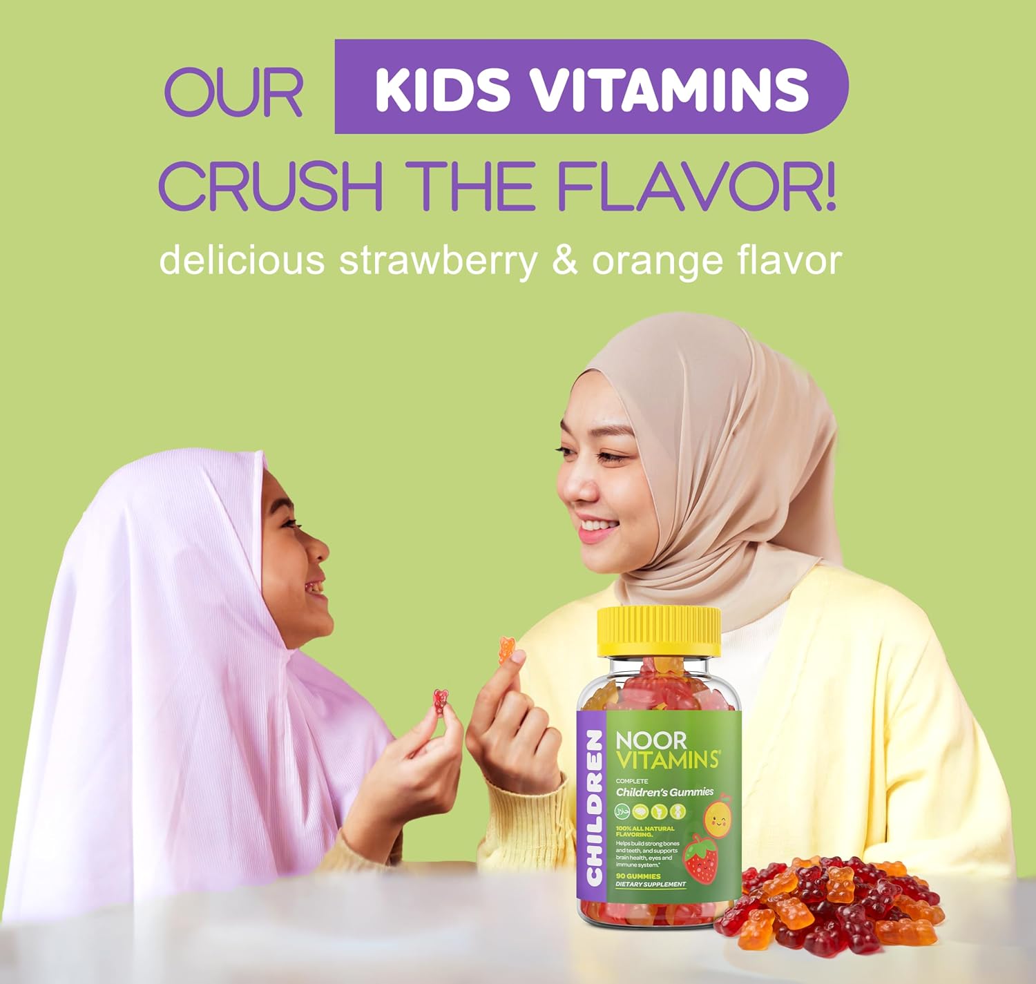 Noor Vitamins Multivitamínico Infantil Halal en Gomitas, 90 unidades