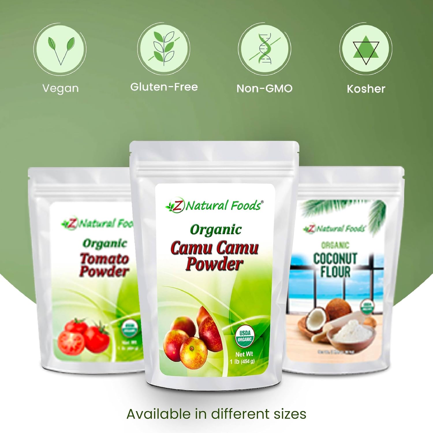 Z Natural Organic Camu Camu en Polvo - Complemento de Vitamina C Natural para Apoyo Inmunitario y Ánimo, Superalimento Vegano, Sin Gluten, 454 g