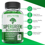 Supergreens Gummies - Complemento Diario de Superalimentos Verdes con Espinacas, Brócoli, Moringa, Remolacha, Apio, Té Verde y Acai - Sabor Frambuesa Natural, 60 Gominolas