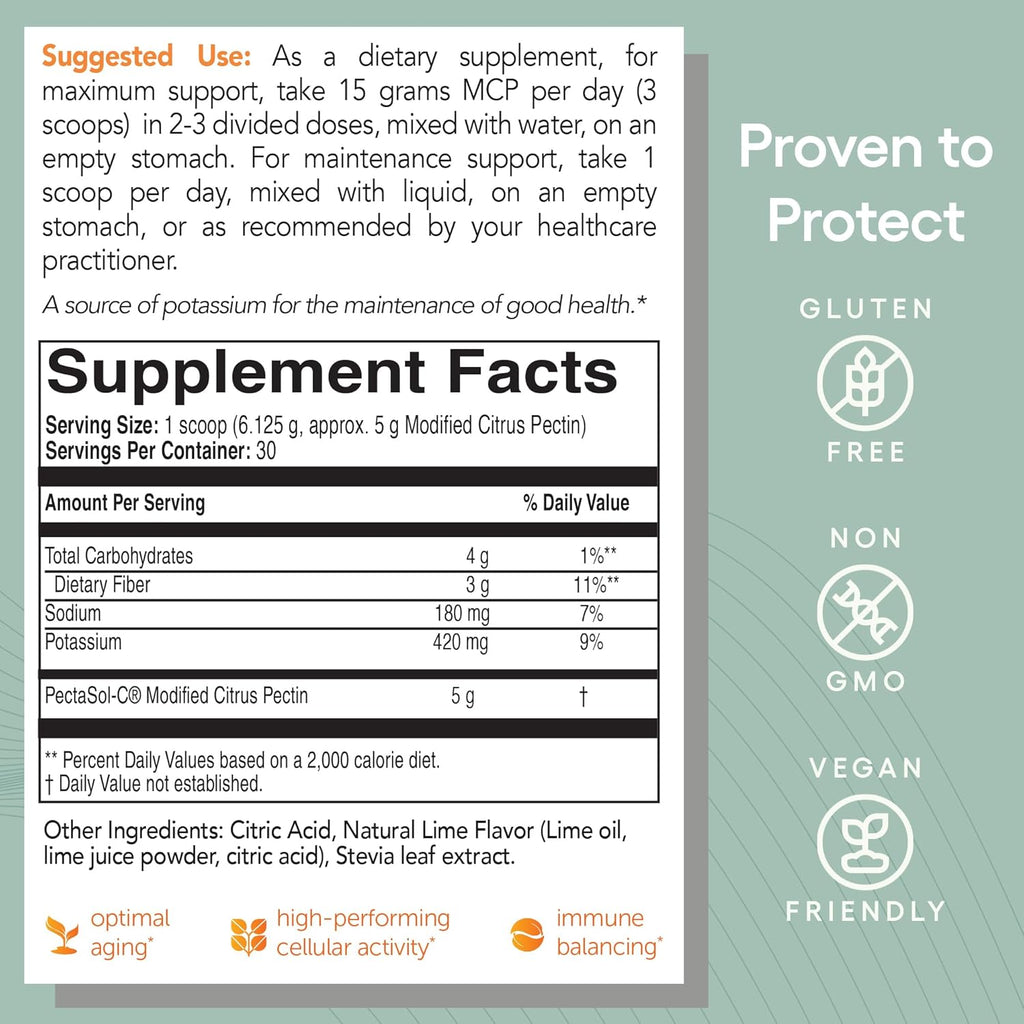 PectaSol Modified Citrus Pectin – Polvo de Lima (184g)