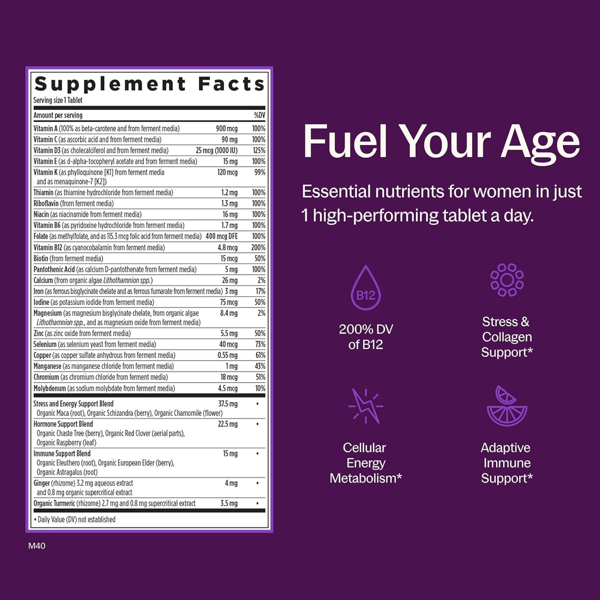 New Chapter Every Woman's One Daily Multivitamínico - Apoyo óseo, energético e inmunológico* - Nutrientes fermentados – Image 3
