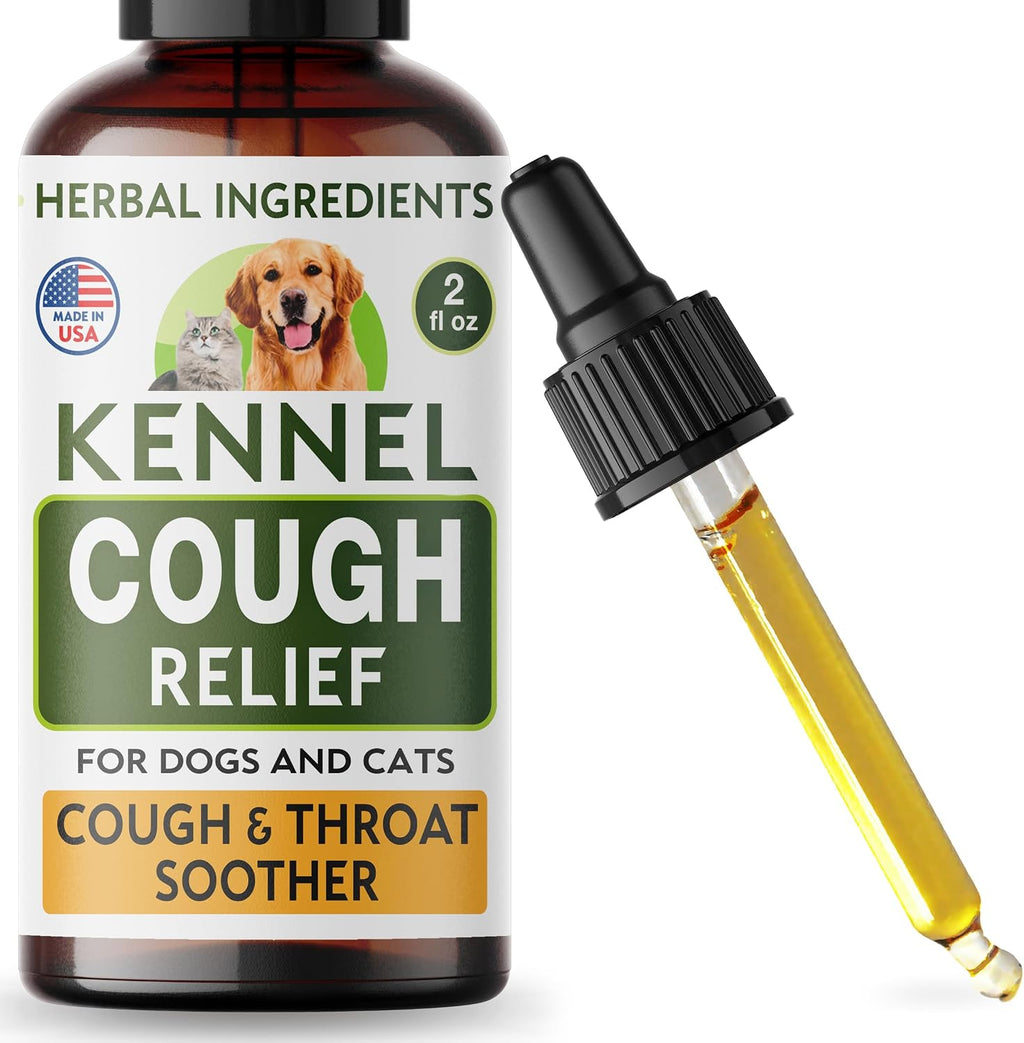 Kennel Cough Treatment para Perros y Gatos - Alivio de la Tos - Gotas Herbales - 60 ml