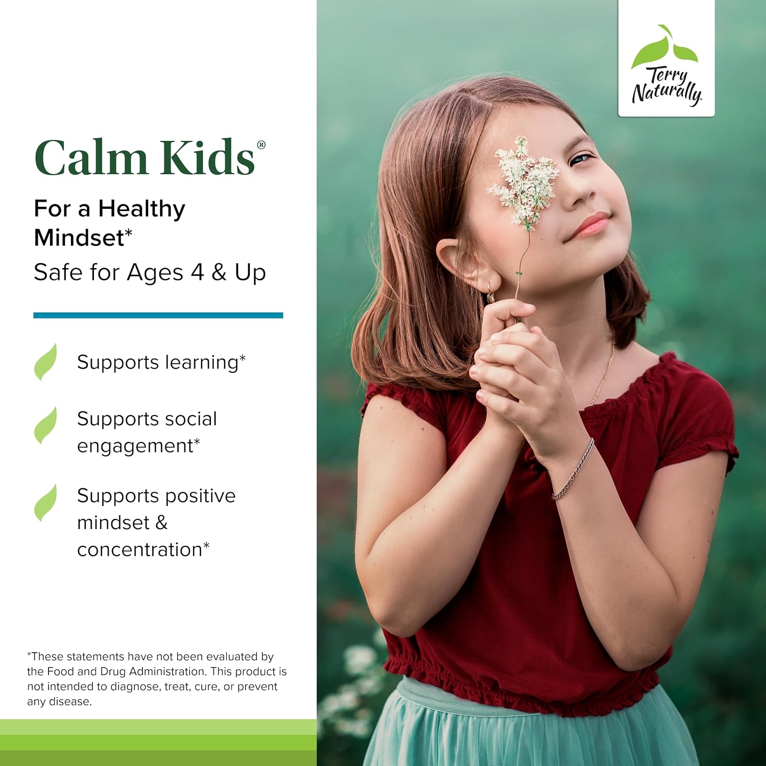 Terry Naturally Calm Kids - Suplemento para la calma y concentración infantil - 60 Cápsulas (Pack de 2)