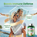 LIVEGIS Vitamina D3 K2 Softgels, D3 10000 UI con K2 (MK-7) 200 mcg, 90 cápsulas