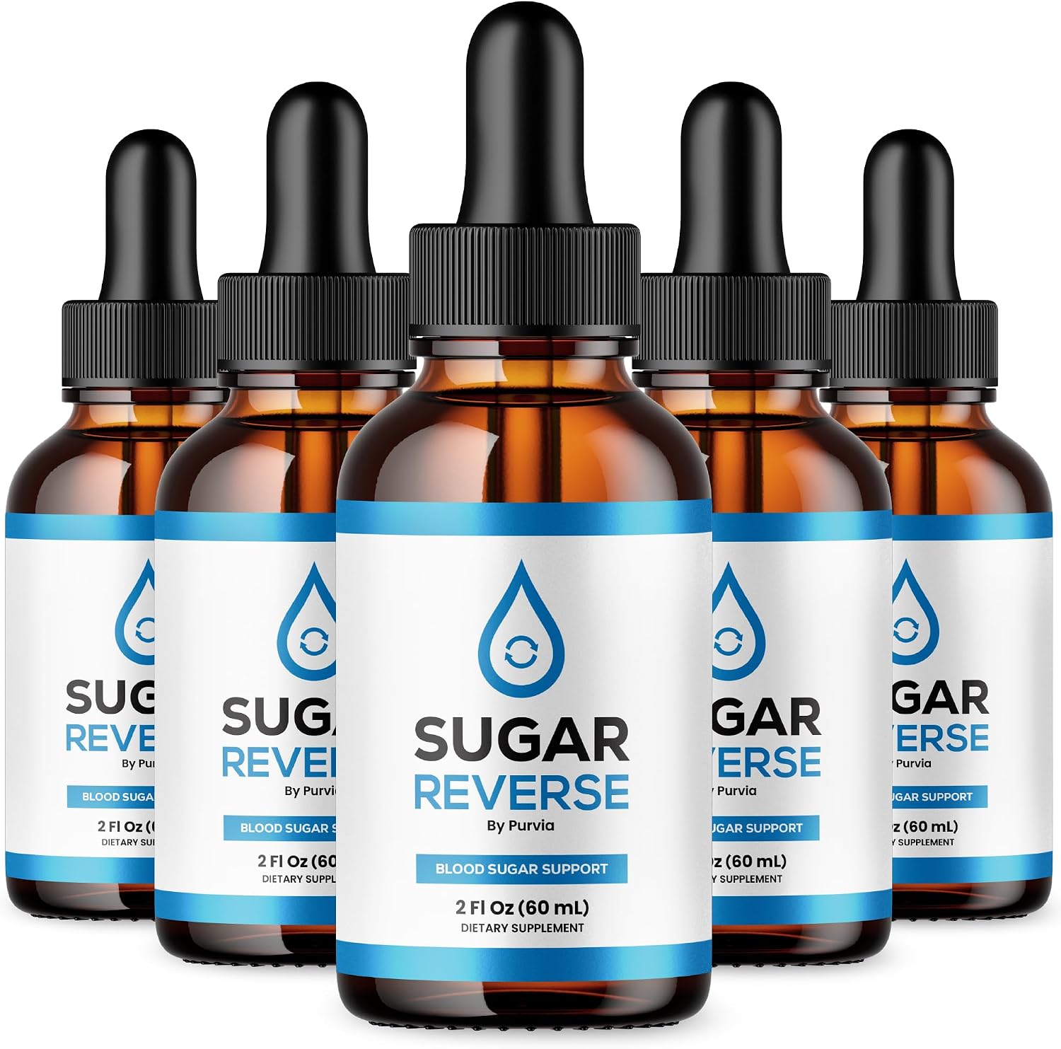 Sugar Reverse Drops, Gotas Líquidas con Cromo, Fórmula Avanzada, 5 Envases