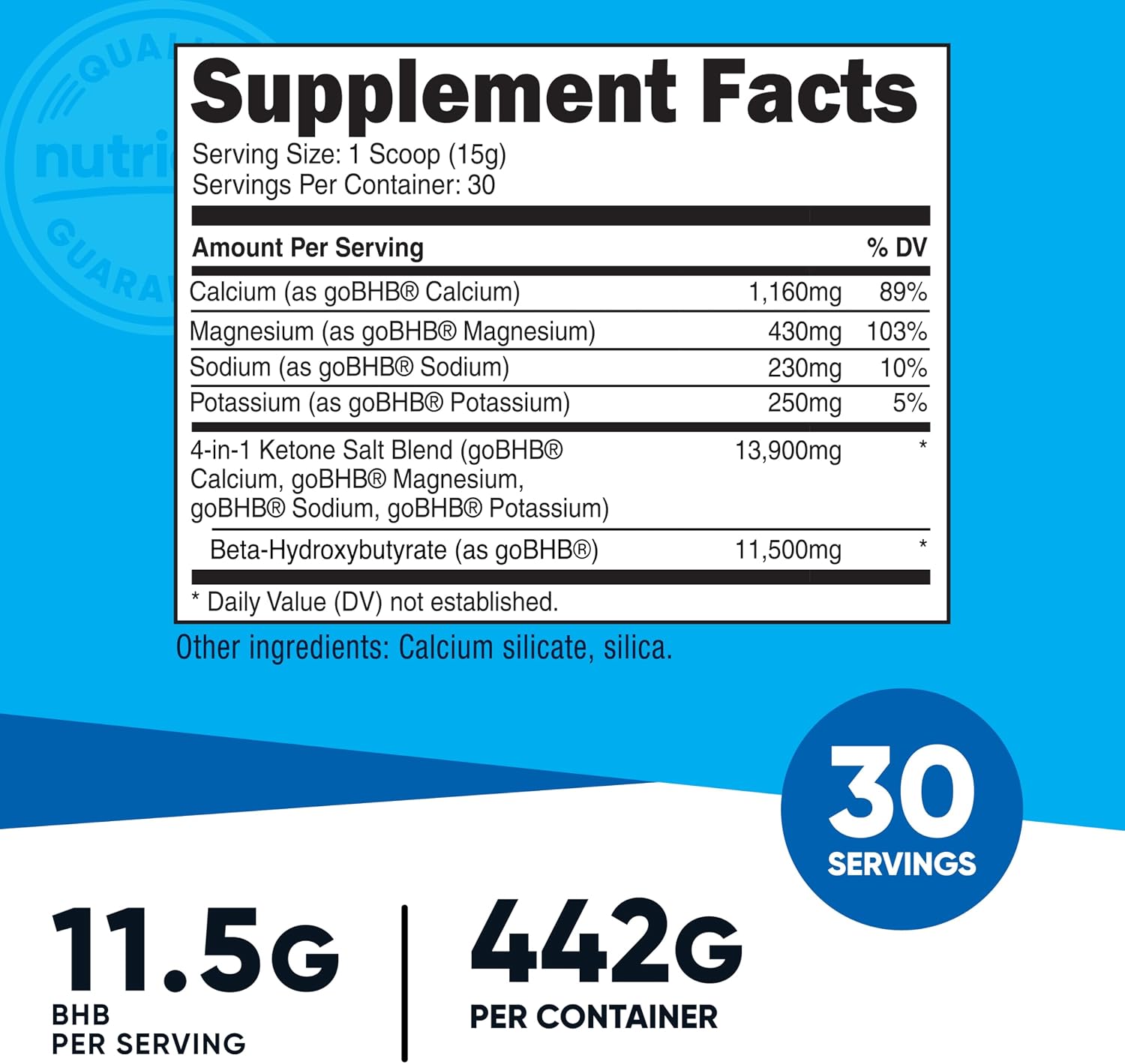 Nutricost Keto BHB Cetonas Exógenas 4-en-1, 30 Servicios (Sin Sabor)