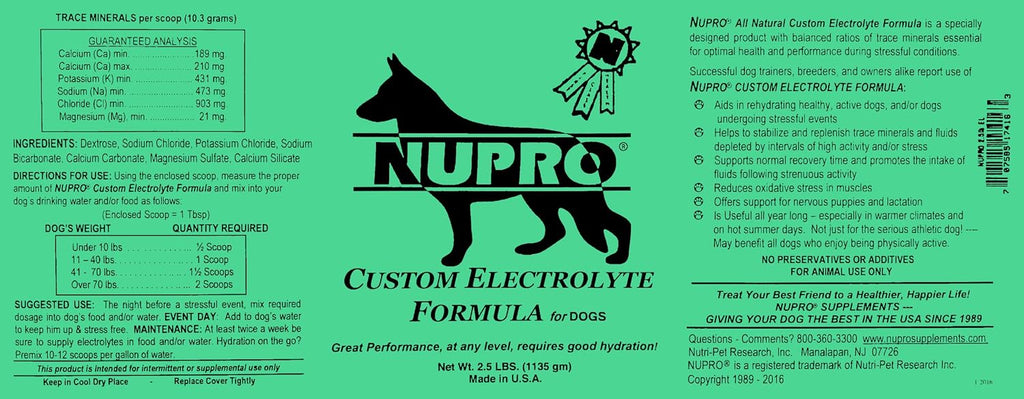 NUPRO Electrolitos para Perros - Hidratación y Minerales - 2.5 Libras