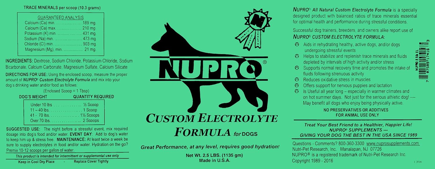 NUPRO Electrolitos para Perros - Hidratación y Minerales - 2.5 Libras