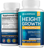 SILVERPEAKS Height Growth Maximizer - 60 Cápsulas con Calcio, Zinc, GABA y Vitamina D3