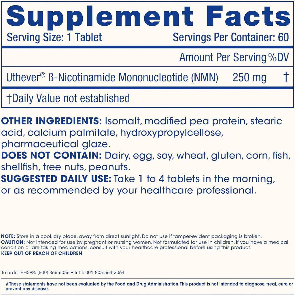 ProHealth NMN Pro 250 Liberación Sostenida (60 Comprimidos) - 250 mg Uthever® NMN