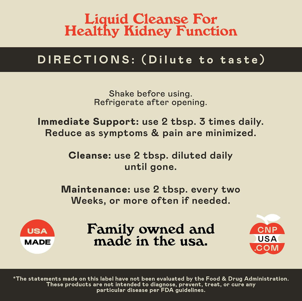 Complete Natural Products Kidney Complete - Líquido Orgánico de 240 ml con Vinagre de Manzana, Limón y Chanca Piedra