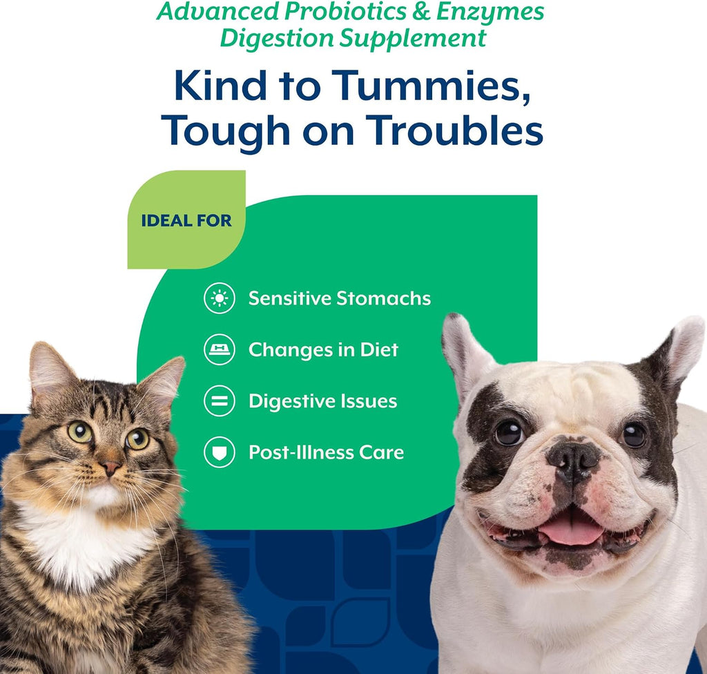 NaturVet Advanced Probiotics & Enzymes - Probióticos y Enzimas para Perros y Gatos (227 g)