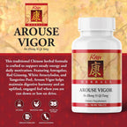 Kan Herb Company Arouse Vigor – Fórmula herbal tradicional con astrágalo, ginseng, atractilodes y cáscara de mandarina – 120 comprimidos