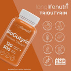 BioGutyrin – Tributyrina 500mg, Postbiótico para la Función Intestinal, 120 Cápsulas Vegetales