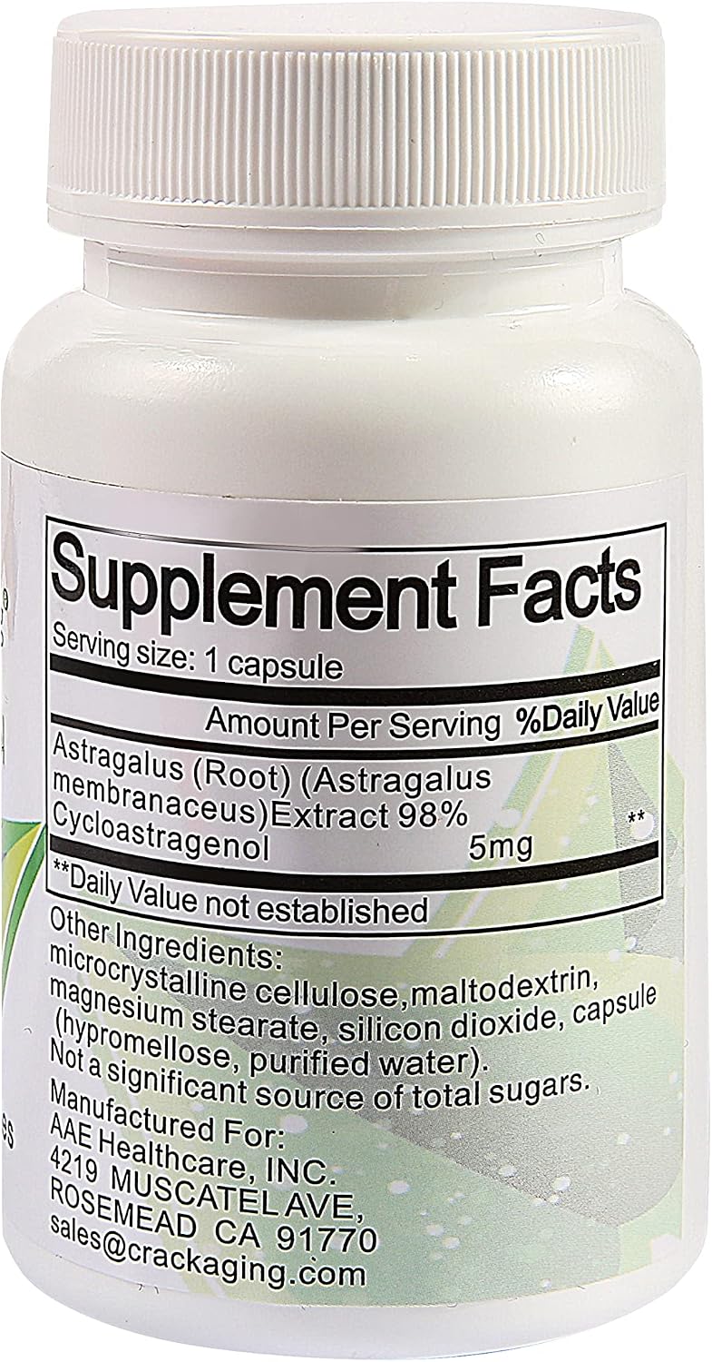 Crackaging Super-Absorption Cycloastragenol 98% | 5mg | 30 Cápsulas
