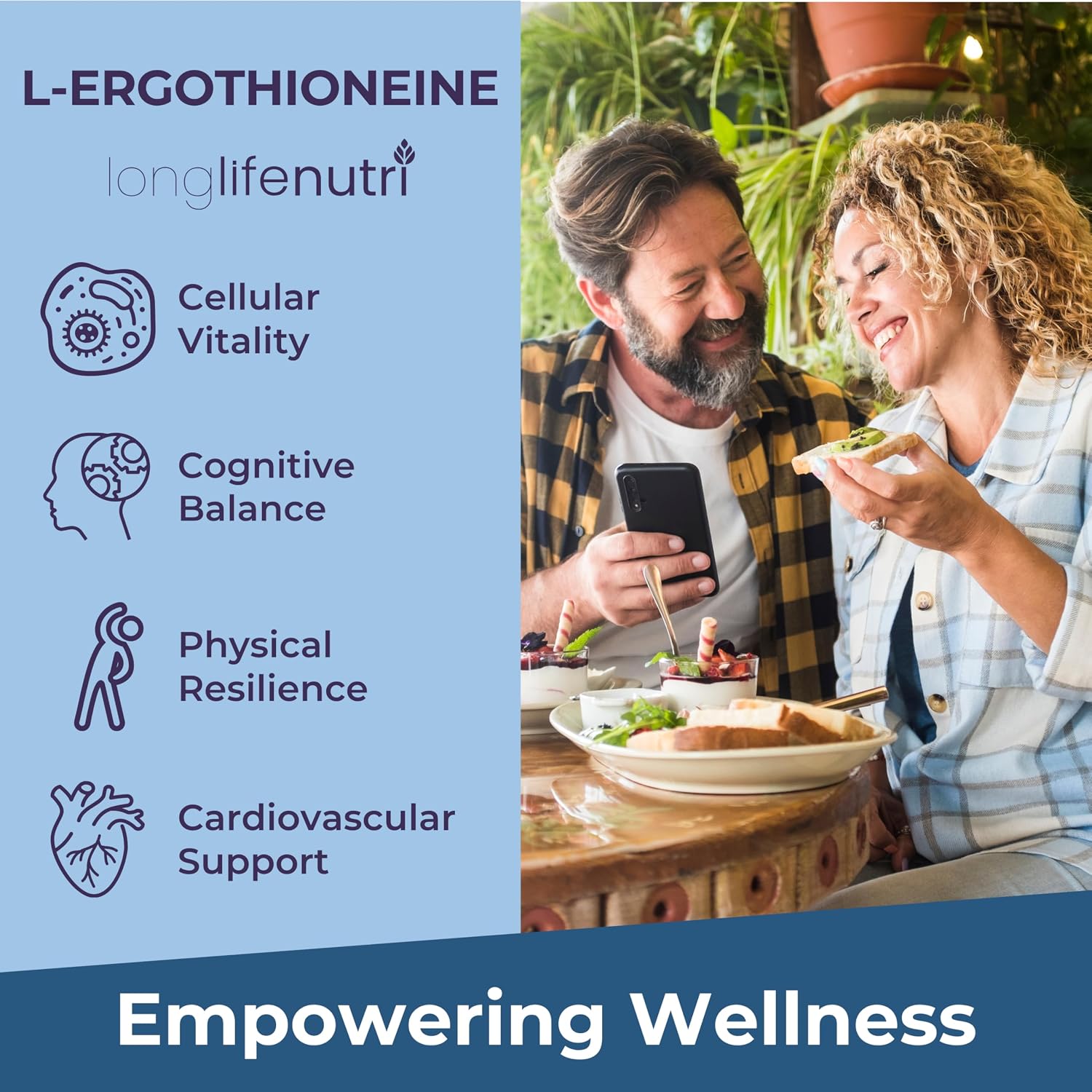 L-Ergothioneine 25mg - 120 Cápsulas Vegetarianas, Suministro para 4 Meses, Suplemento Antioxidante