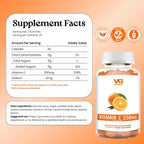 VITA GLOBE Gomitas de Vitamina C 250 mg con Colágeno, Vegano, Sabor Naranja, 60 unidades (Paquete de 2)