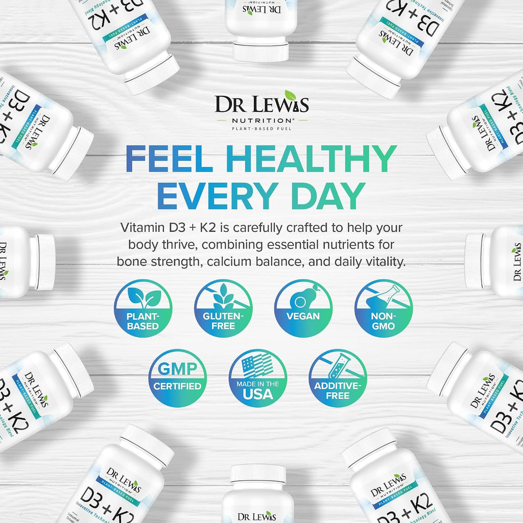 Dr Lewis Nutrition Liposomal Vitamina D3 y K2, 30 comprimidos veganos