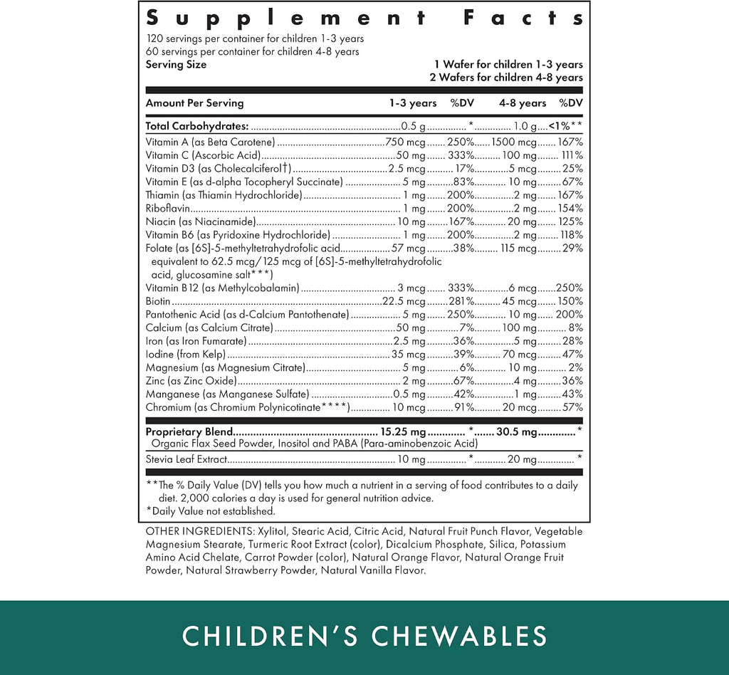 Michael's Health Children’s Chewables - Children's Chewable Multivitamin and Mineral - Fruit Flavor - 120 Vegetarian Tablets