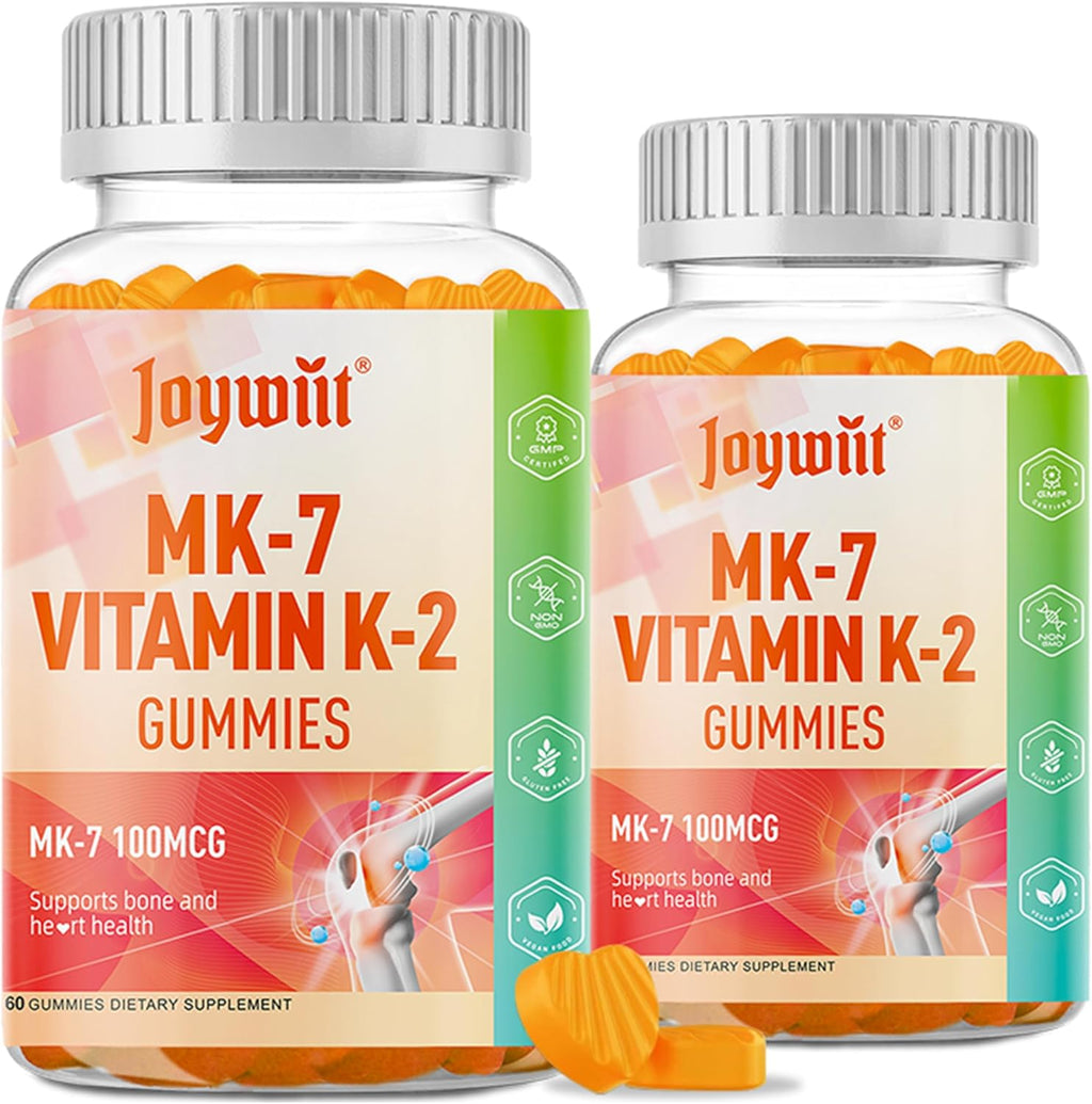 Vitamin K2 MK-7 Gominolas 100mcg, Extra Strength, Sabor Naranja Natural, Vegano, 120 Gominolas