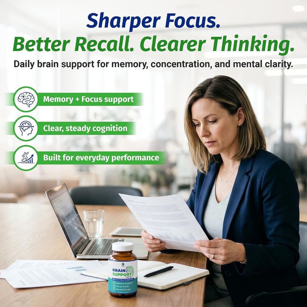 1 Suplemento Cerebral – Nootrópico con Alpha GPC, Ginkgo y Bacopa – 90 Cápsulas Veganas – Para Memoria y Concentración
