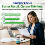 1 Suplemento Cerebral – Nootrópico con Alpha GPC, Ginkgo y Bacopa – 90 Cápsulas Veganas – Para Memoria y Concentración