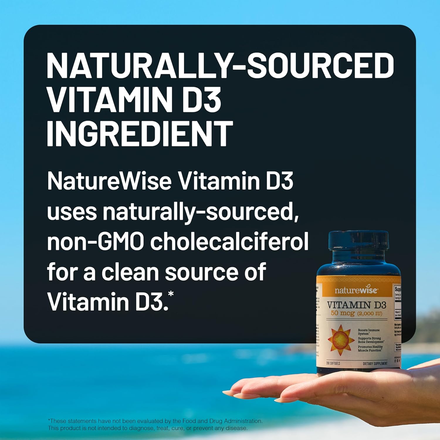 NatureWise Vitamina D3 2000 UI (50 mcg) - 360 Cápsulas blandas - Suministro para 1 año