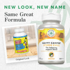 Natural Balance Happy Camper Stress Chill - Suplemento Herbal de Apoyo al Estrés con L-Teanina, Rhodiola Rosea, Vitaminas B y Selenio - 30 Dosis, 120 Cápsulas Vegetales
